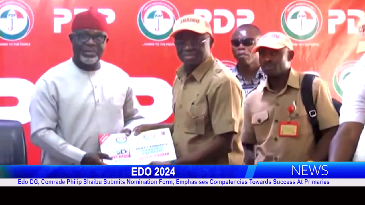 Edo DG Comr. Philip Shaibu Submits Nomination Form, Highlights Competencies for Success in Primaries